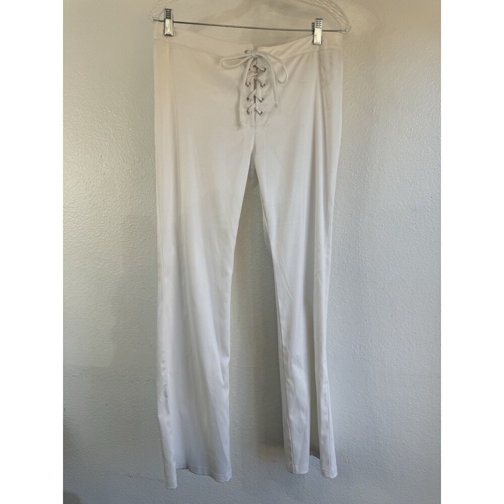Divine White Front Tie Pants Vintage Y2K 2000s Large USA Made Paper Tag
